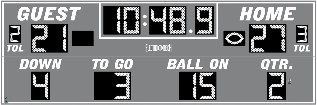 Model LX3645 — scoreboard face as shown in the manual
