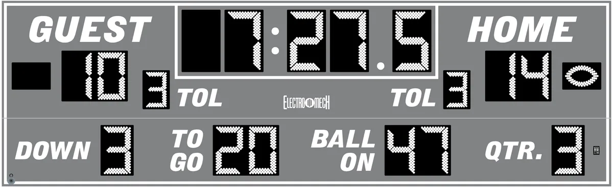 Model LX3655 — scoreboard face as shown in the manual