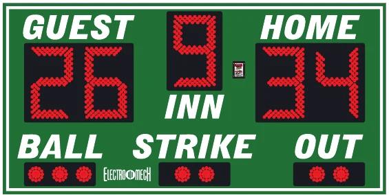 Model LX1030 scoreboard face — Outdoor, Baseball / Softball