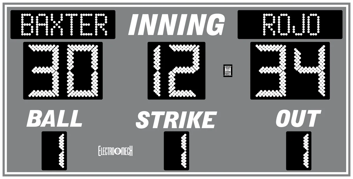 Model LX1240 — scoreboard face as shown in the manual
