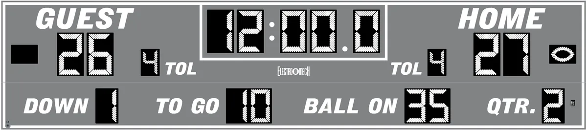 Model LX3845 — scoreboard face as shown in the manual
