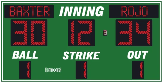 Model LX1240-ETN scoreboard face — Outdoor, Baseball / Softball