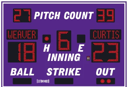 Model LX1160-ETN scoreboard face — Outdoor, Baseball / Softball
