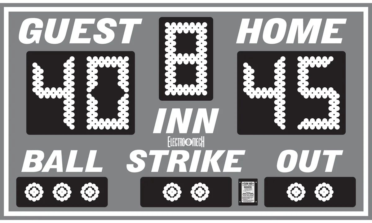 Model LX1020 — scoreboard face as shown in the manual