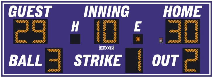 Model LX1250 scoreboard face — Outdoor, Baseball / Softball