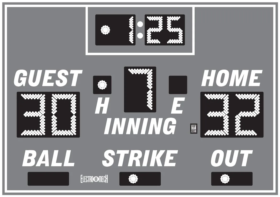 Model LX1165 — scoreboard face as shown in the manual