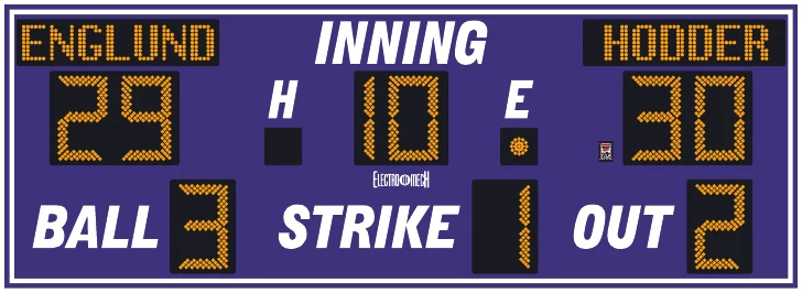 Model LX1250-ETN scoreboard face — Outdoor, Baseball / Softball