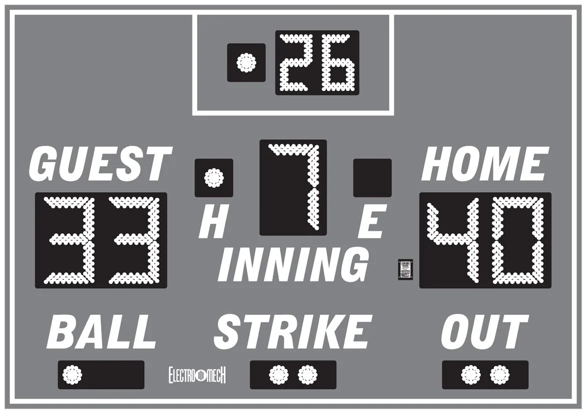 Model LX1166 — scoreboard face as shown in the manual