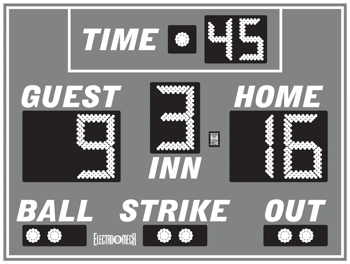Model LX1136 — scoreboard face as shown in the manual