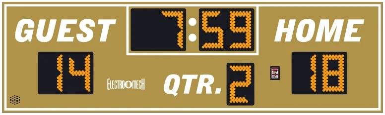 Model LX3130 scoreboard face — Outdoor, Football