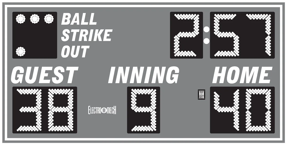 Model LX1341 — scoreboard face as shown in the manual