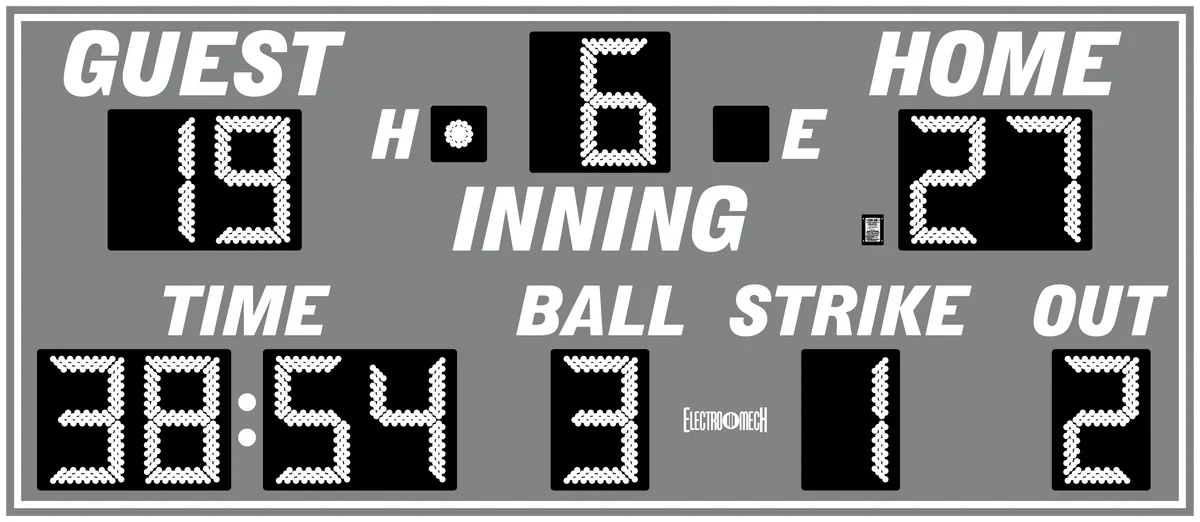 Model LX1374 — scoreboard face as shown in the manual