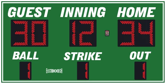 Model LX1240 scoreboard face — Outdoor, Baseball / Softball