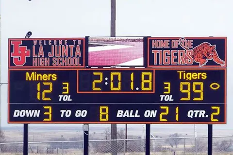 Custom Football Scoreboard with Message Center, La Junta High School