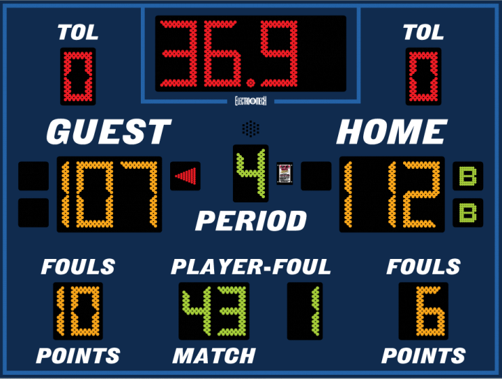 High School Gymnasium Scoreboards - 10' Basketball Scoreboards