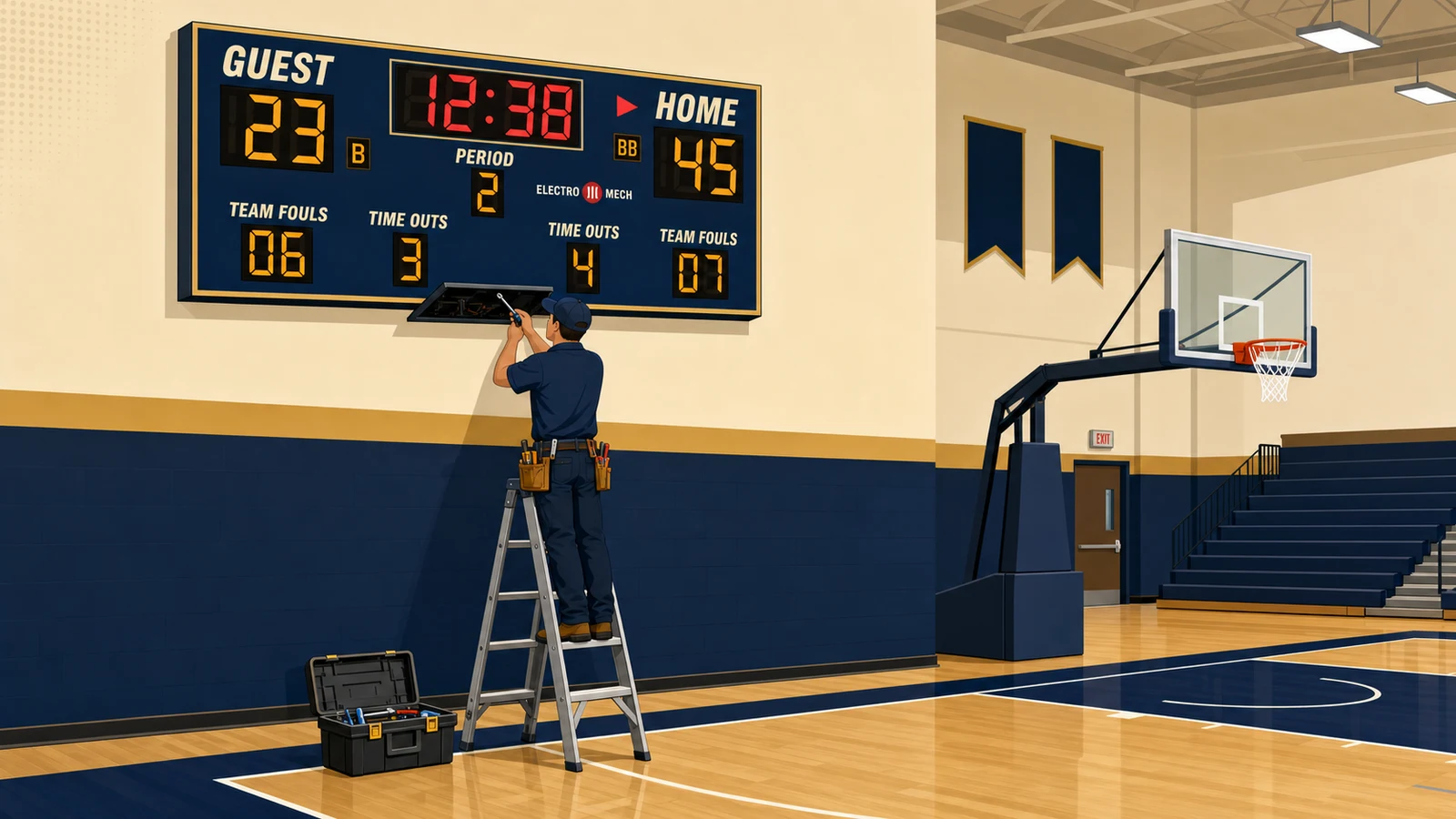 How to Add a Shot Clock to an Existing Basketball Scoreboard